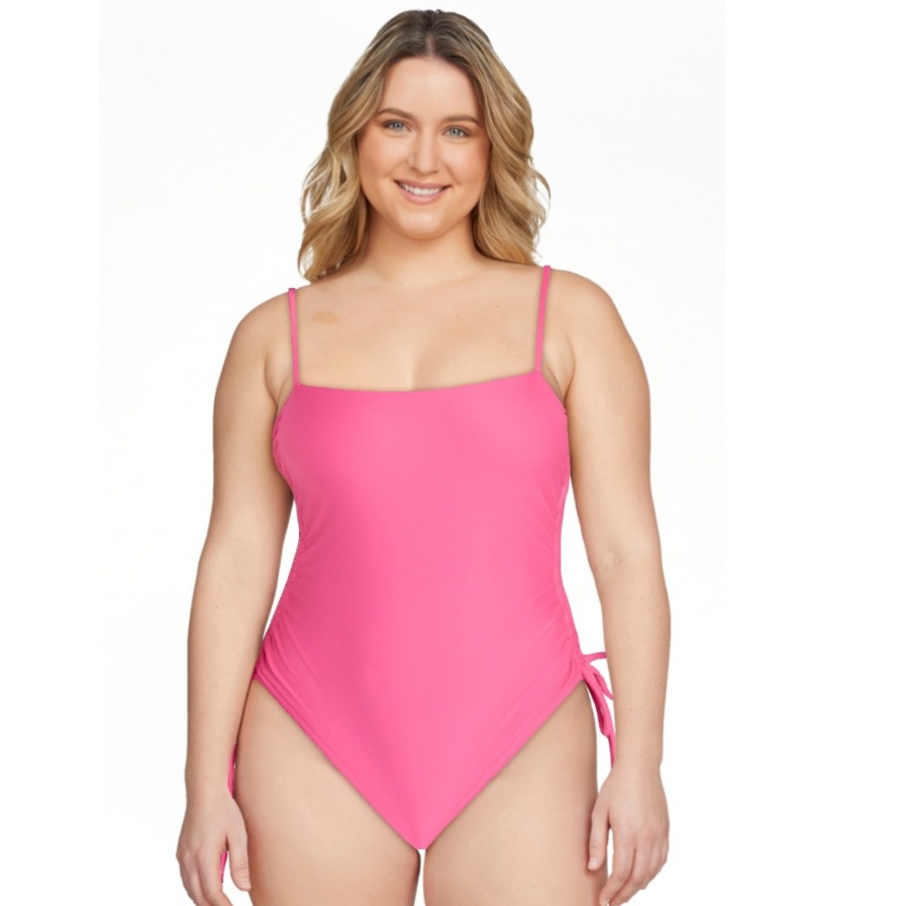 No Boundaries Pink One-Piece Swimsuit with Side Tie